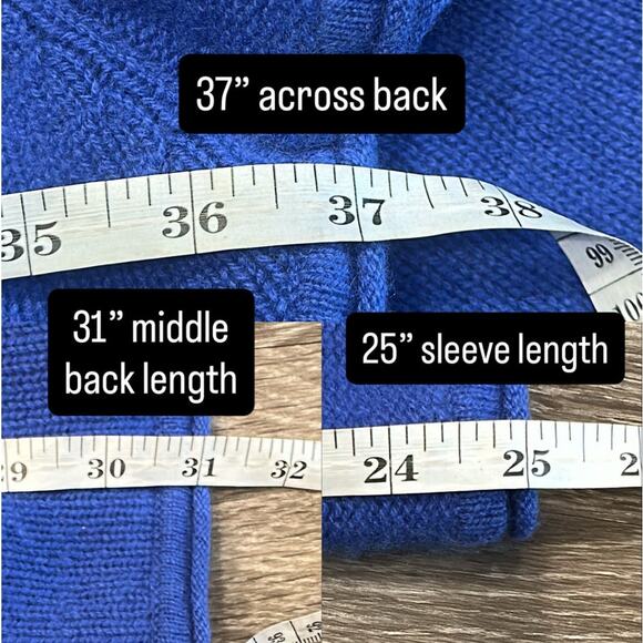 Lilly Pulitzer Cornflower Blue Cashmere Wrap Shawl Cardigan XL Preppy Cozycore - Picture 10 of 10